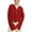 Red, variant on Women's Cropped Half Button Crewneck Sweater, Openwork Knit Pullover with Lace Design, Short Length Loose Fit Top for Spring Summer, Breathable Casual Blouse for Daily Wear and Vacation Beige M