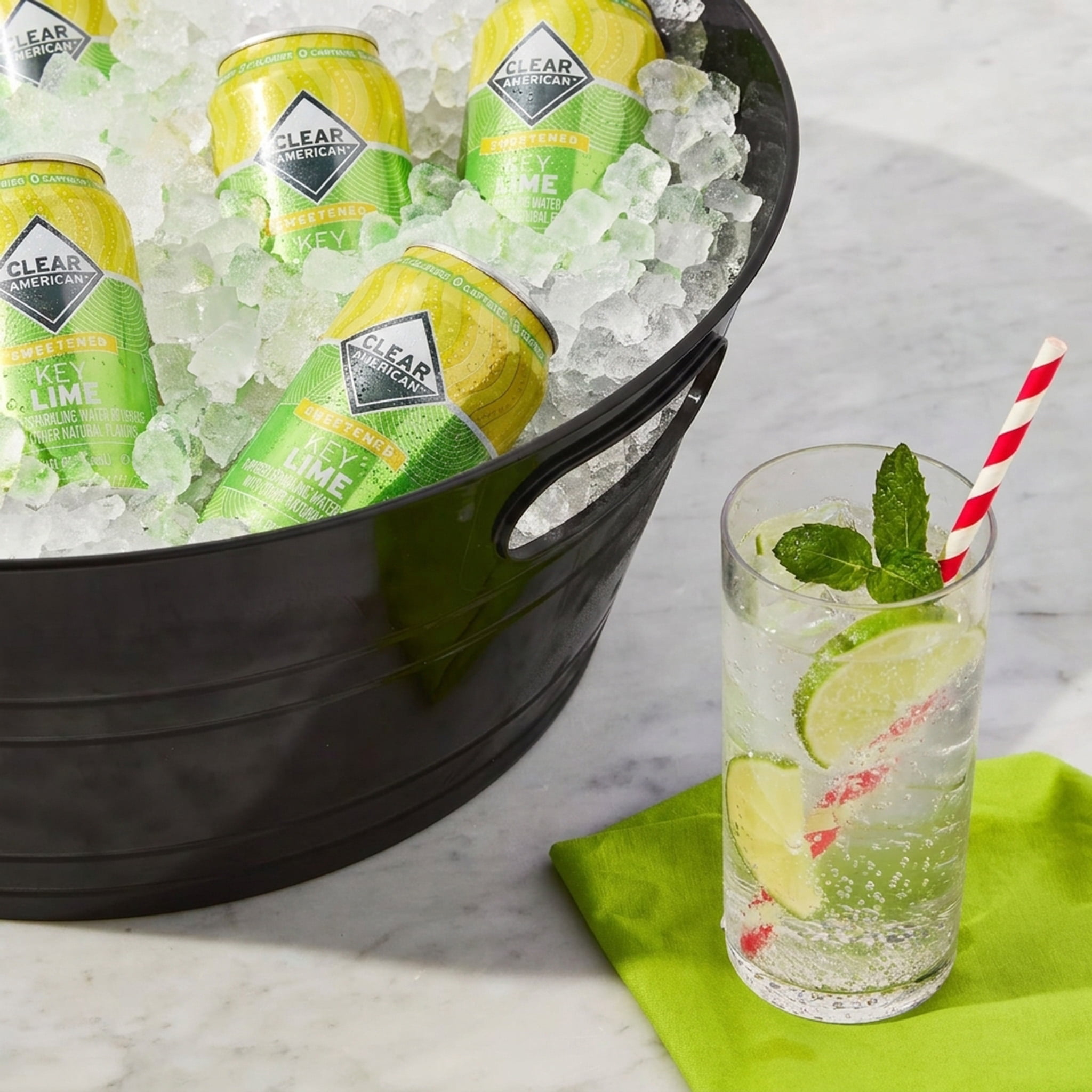(2 pack) Clear American Key Lime Sparkling Water, 12 fl oz, 12 Count