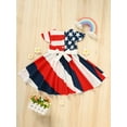 thumbnail image 2 of ZEHJUHAN Girls' 4th of July Twirl Dress Red White and Blue Stars & Stripes Short Sleeve Patriotic Independence Day Dress, 2 of 8