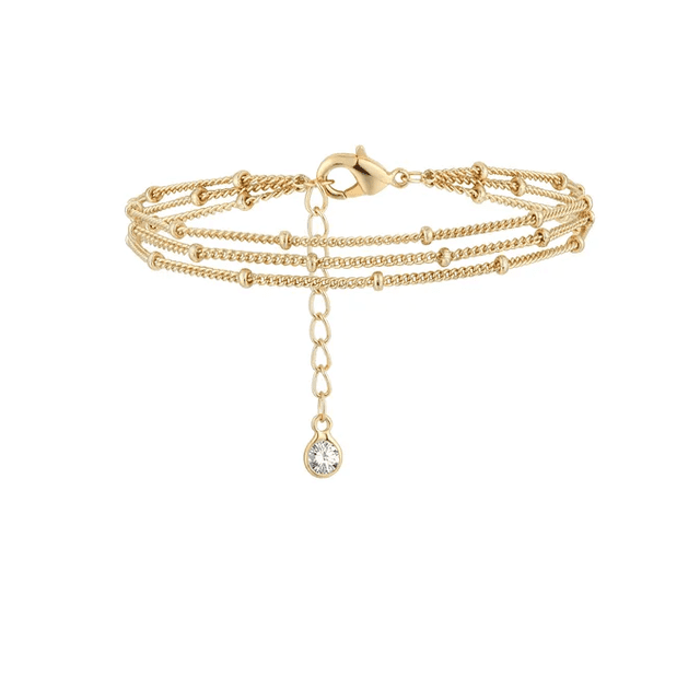 Pulsera Xtellar Dorado Con Cadena De Bola Para Mujer Regalo Dorado 16 Cm