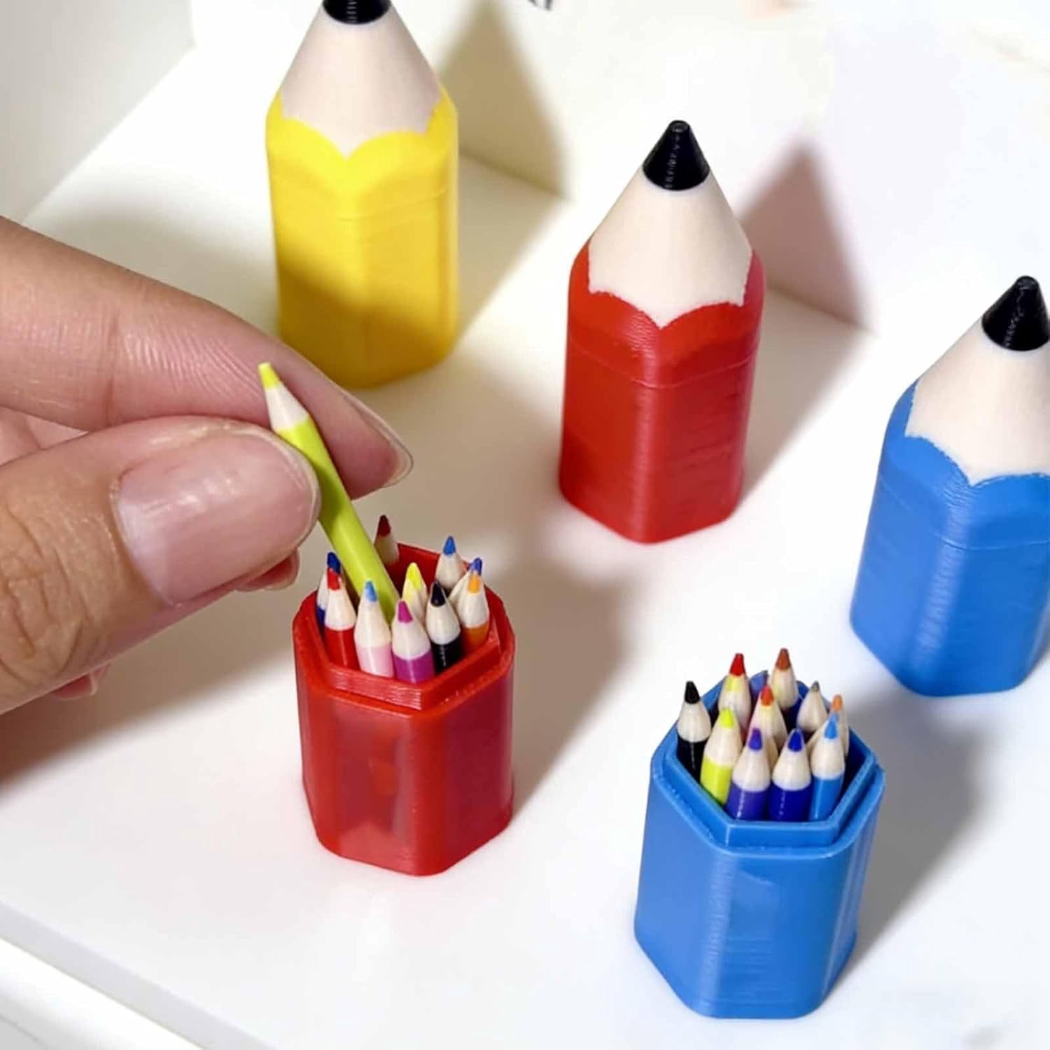 Mini Colored Pencil Set for Dollhouses and DIY Miniature Scenes, Ultra-Realistic Miniature Art Supplies Meaningful Gift for Miniature Lovers(48-pcs）