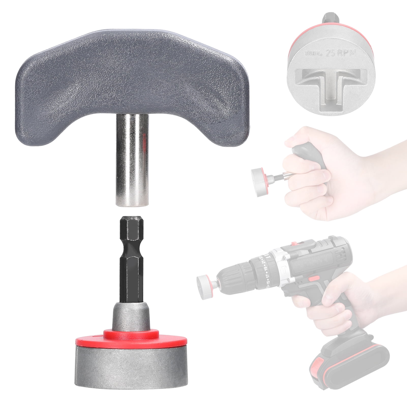 Amdohai 2 PCS 6.35mm Hook Rectangular Screw Driver Set Drill Wrench Accessory Tool Set