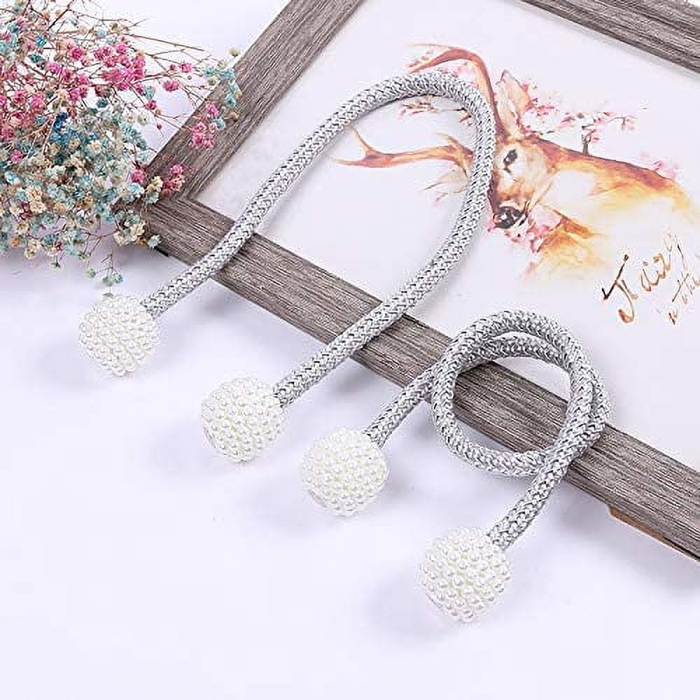Embrasses Rideau Magnétiques Sans Perçage – Lot De 4, Corde Coton Et Bois – Style Bohème, Fixation Facile Par Aimant