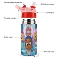 thumbnail image 3 of BUBBLE GUPPIES Kids Water Bottle with Silicone Straw And Spill-Proof Lid, 16.9oz Stainless Steel Double-Wall Vacuum Insulated Water Bottles for Boys Girls, 3 of 8
