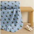 thumbnail image 4 of Soimoi Blue Cotton Voile Fabric Bear & Text Printed Craft Fabric by the Yard 42 Inch Wide, 4 of 7