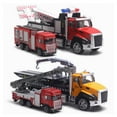 thumbnail image 3 of 2Pcs Diecast Rescue Vehicle Fire Truck Pull Back Light Music Model Kids Toy, 3 of 10