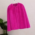 thumbnail image 2 of Duoif Faux Fur Coat Women Cardigan Thick Women Overcoat Coat Winter Coat Solid Jacket Warm Outercoat Women's Coat Womens Winter Coats Hot Pink XXXL, 2 of 6