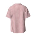 thumbnail image 2 of Haiem Pink Stripes Men's Casual Shirts Short Sleeve Button Down Shirts Fashion Textured Summer Beach Shirt-Small, 2 of 7