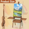 thumbnail image 6 of Yacona Art Easel for Painting, Wooden Easel for Adults, H-Frame with Storage Drawer, Retro Style, 6 of 7