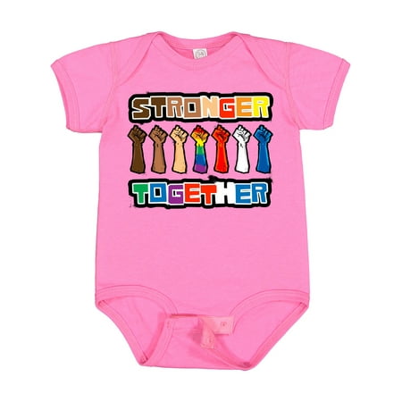 

Inktastic Stronger Together with Pride Large Boys or Girls Baby Bodysuit