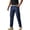 Dark Blue, variant on Cargo Pants for Men, Straight Leg Elastic Waist Relaxed Fit, Fall Outdoor Hiking Work Trousers, 30-38