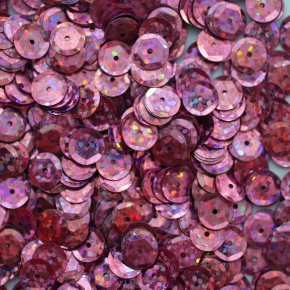 Pink Cup Sequins 8mm Hologram Glitter Multi Reflective Metallic Made in USA