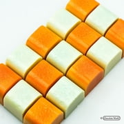 Chocolate World CF0228 Polycarbonate Chocolate Mold with 24 Sloping-Flower-Square Cavities, Each 21.5mm x 24.5mm x 19mm High