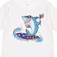 thumbnail image 4 of Inktastic Fourth of July Shark Surfing Boys or Girls Long Sleeve Toddler T-Shirt, 4 of 5