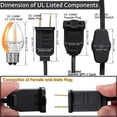 thumbnail image 5 of Cable de lámpara EMNOOTI, candelabro E12 125 V, paquete de 2 unidades, 1,8 m, 5 of 5