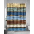thumbnail image 5 of Vintage Shower Curtain, Farmhouse Blue Brown Wood Grain Country Style Waterproof Shower Curtain Set with 12 Hooks Lightweight Washable Fabric Shower Curtains for Bathroom 72x72 Inches, 5 of 6