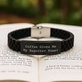 thumbnail image 2 of Funny Reporter Gifts - Coffee Gives Me My Reporter Power Glide lock Clasp Birthday Jewelry from Friends for Women, 2 of 4