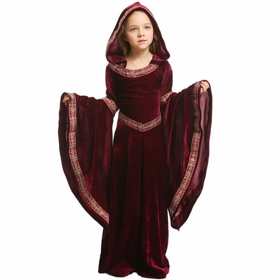 EnJoCho Girls 𝖬edieval Princess Dress 𝖱enaissance 𝖥ai𝗋e Dress 𝖵ictorian Robe for Girls Historical Reenactment & Theme Par𝗍y