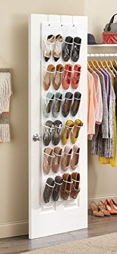 Hanging Shoe Holder for Maximizing Shoe Storage ZOBER Over The Door Shoe Organizer Accessories Toiletries 64in x 18in 24 Breathable Pockets Laundry Items