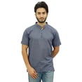 thumbnail image 4 of Atasi Casual Half Sleeves Men's Cotton Mandarin Collar Shirt Tunic-XXX-Large, 4 of 7