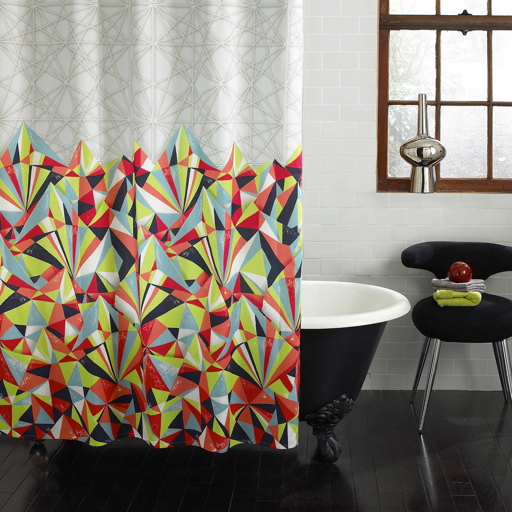 Excell Space Mountain Fabric Shower Curtain