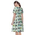 thumbnail image 2 of Bixox Robe d'Été à Manches Courtes pour Femmes Robe Ample Longueur Genou avec Poches-Lighthouse, 2 of 7