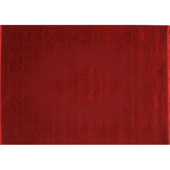 Ahgly Company Indoor Rectangle Abstract Orange Contemporary Area Rugs, 8' x 10'