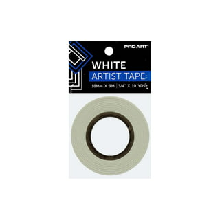 TSSART 2 Pack White Artist Tape - Masking Artists Tape for Drafting Art Watercolor Painting Canvas Framing - Acid Free 1 inch Wide 360ft Long Total