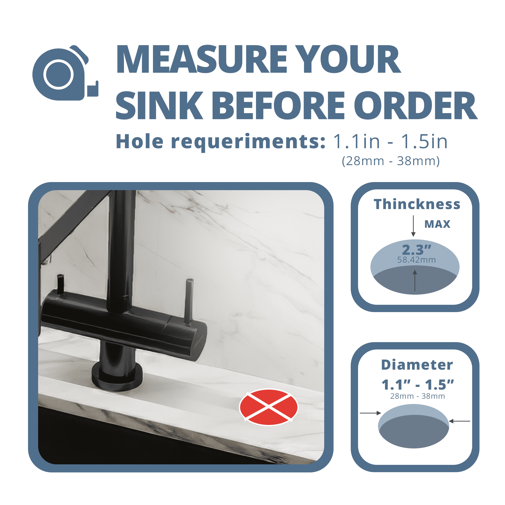 SBEN Countertop Soap Dispenser Pump with Extension Tube Kit (Matte Black)
