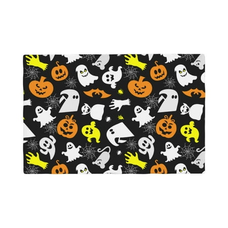 

Placemats Set of 4 spider web pumpkin halloween Heat Resistant Non - Slip Place mats Waterproof table mat for Kitchen Dining-4片装