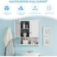 thumbnail image 3 of XPOPR  Bathroom Wall Cabinet, Wooden Hanging Storage Cabinet with Doors & Shelves, Multipurpose Storage Cabinet for Restroom Kitchen Living Room, Wall Mounted Bathroom Medicine Cabinet. White, 3 of 9
