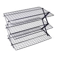 thumbnail image 1 of Rejilla de enfriamiento, rejilla de alambre para hornear, fácil de limpiar, ajustable, apilable, portátil, 3 niveles, 1 of 9