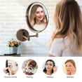 thumbnail image 2 of OVENTE 9" Wall Mount Makeup Mirror, 1X & 10X Magnifier, Adjustable Spinning Double Sided Round Reflection, Extend, Retractable & Folding Arm, Bathroom & Vanity Décor, Antique Bronze MNLFW90ABZ1X10X, 2 of 10