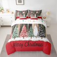 thumbnail image 2 of Manfei Jungle Winter Xmas Tree Bedding Comforter Set 7 Pieces, Rustic Farmhouse Cabin Full Bedding Set, Merry Christmas Reversible Fitted Sheet Flat Sheet, Super Cozy Room Decor, 2 of 7