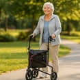 thumbnail image 4 of Rhythm Healthcare Rally Lite Aluminum 3-Wheel Folding Walker with Tote, Red, 4 of 6