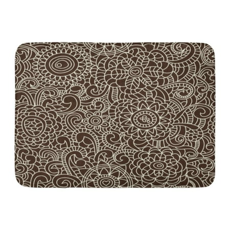 - GODPOK Vintage Black Fun Floral Lace Flower Stencil Whimsy Luxury Festive Rug Doormat Bath Mat 23.6x15.7 inch