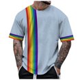 thumbnail image 1 of Playeras Deportivas - Camiseta Informal De Manga Corta Con Cuello Redondo Y Estampado De Arcoíris Digital 3D Para Hombre, 1 of 4