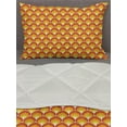 thumbnail image 3 of Abstract Comforter & Sham Bedding Set, Continuous Flaming Art Deco Wall Paper Tangerine Tones Illustration, 3 pcs Duvet Set Microfiber Filling Quilt, 5 Sizes, Vermilion Mustard, by Ambesonne, 3 of 4