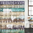 thumbnail image 2 of Teal Brown Wooden Shower Curtain, Waterproof Shower Curtains for Bathroom, Vintage Elegant Pastoral Animals Retro Art Washable Fabric Bathtub Curtain Set Bath Decor with 12 Hooks Long 72"x84", 2 of 8
