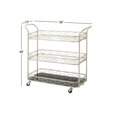 thumbnail image 3 of DecMode 36" x 38" Silver Metal Traditional Bar Cart, 3 of 5