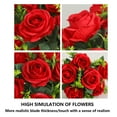 thumbnail image 3 of Guanhe Artificial Flowers, 6 Heads Roses Wedding Bouquets Gifts for Mom, Plastic Flower Silk Flower Dining Party Table Centerpieces Decor, Red, 3 of 6