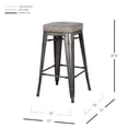 thumbnail image 2 of Pemberly Row Modern 27.5" Metal Counter Stool in Gray (Set of 4), 2 of 4