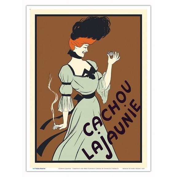 Cachou Lajaunie - Liquorice and Mint Flavored Candies - Vintage French Advertising Poster by Leonetto Cappiello c.1922 - Master Art Print (Unframed) 9in x 12in