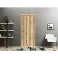 thumbnail image 5 of Slab Barn Door Panel 42 x 96 inches | Planum 0016 Oak with Frosted Glass | Sturdy Finished Interior Doors | Pocket Closet Sliding, 5 of 6