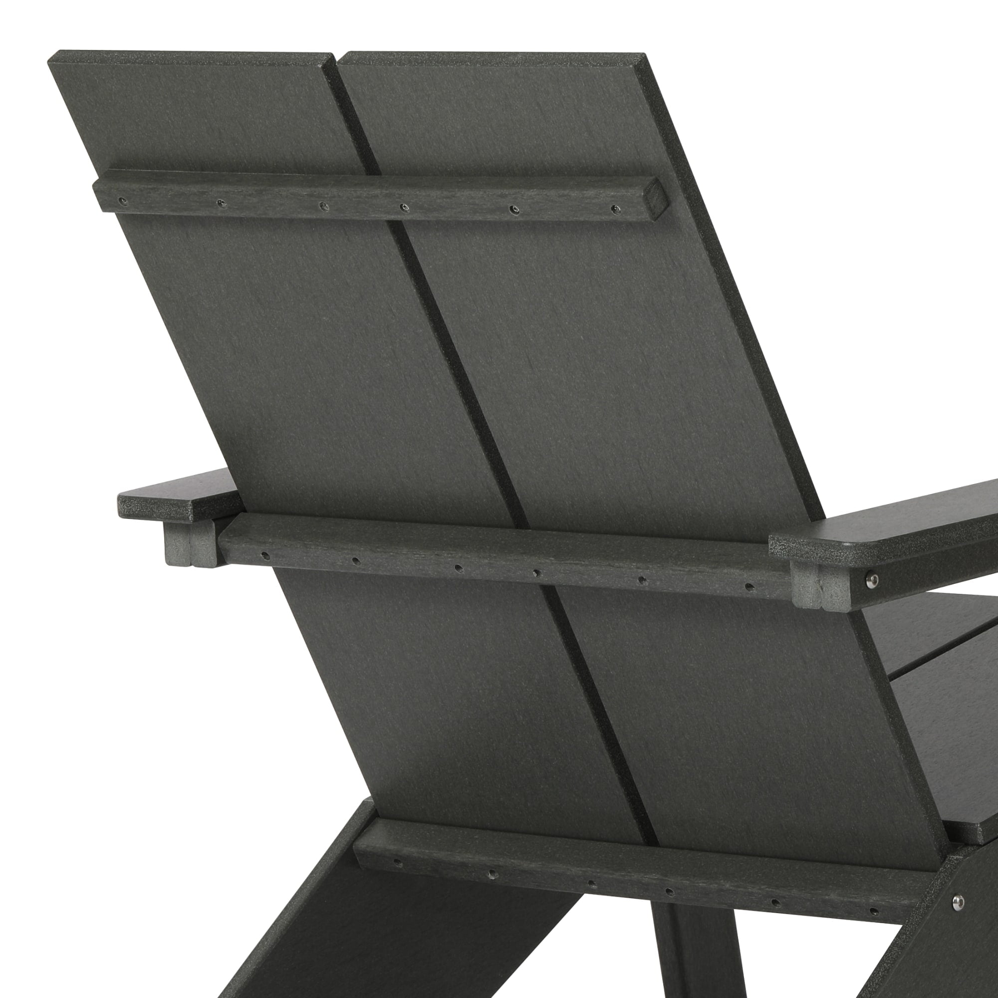 WestinTrends Riviera Outdoor HDPE Modern Adirondack Chair with Cup Holder (Set of 4), Gray