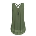thumbnail image 3 of Giftesty Womens Plus Size Clearance Women Loose Sleeveless Tank Top Cross Back Hem Layed Zipper V-Neck T Shirts Tops, 3 of 4