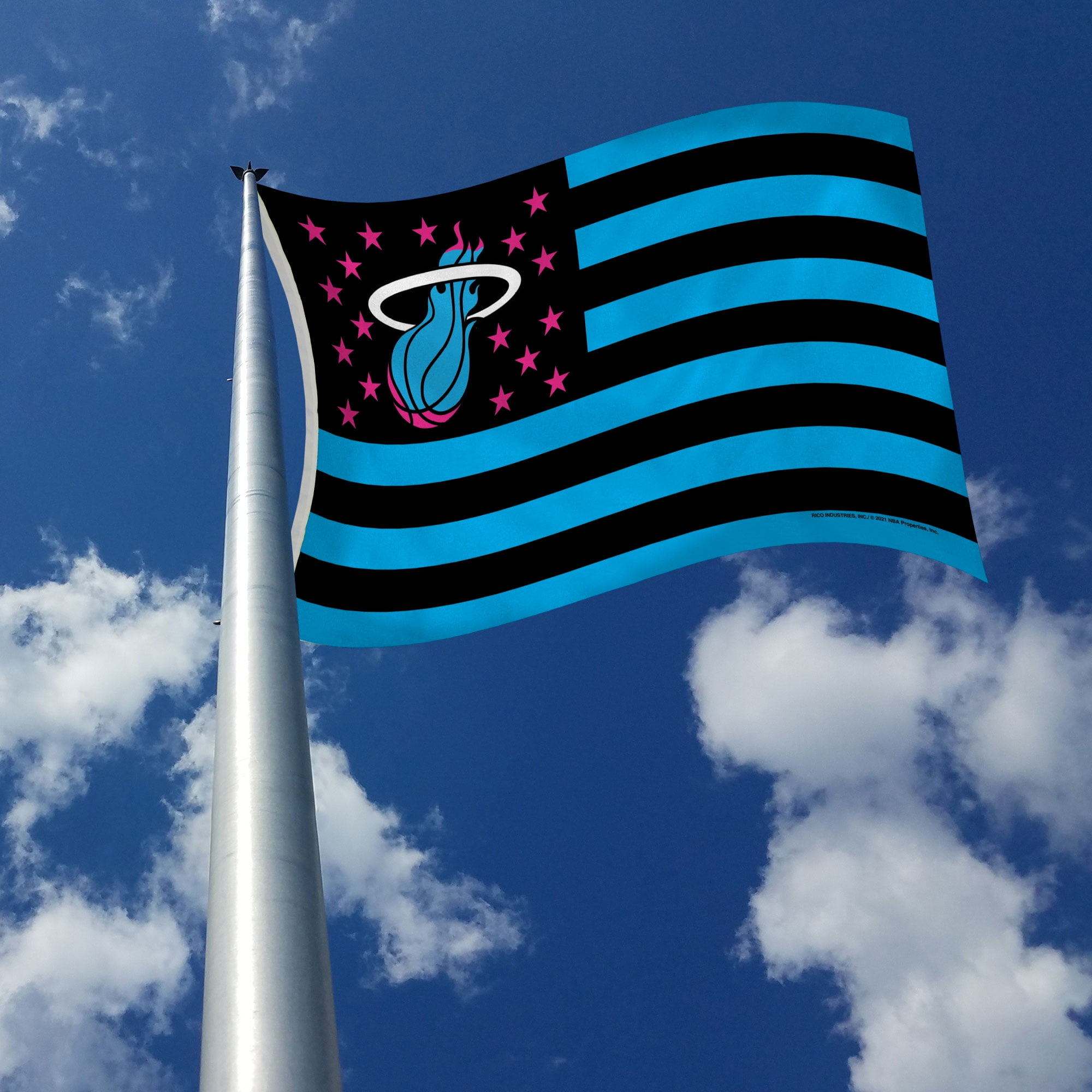 Rico Industries Miami  Basketball 3' x 5' Stars & Stripes Banner Flag  - Indoor or Outdoor Décor