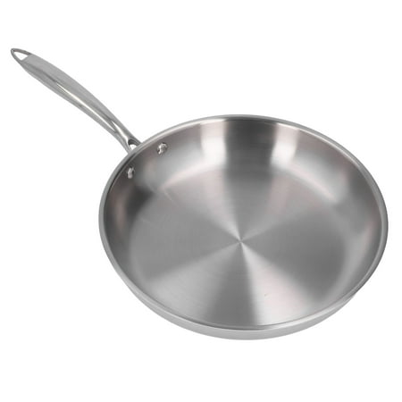

Frying Skillet 3 Layers Thickened Uncoated Stainless Steel Frying Pan Stainless Steel For Cooking 11.02in
