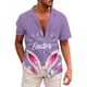 thumbnail image 2 of Camisas hawaianas con estampado 3D de conejo de dibujos animados para hombre y mujer, camisa playera con botones y diseño de huevo de colores para el día de Pascua, 2 of 5