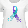 thumbnail image 4 of Inktastic Suicide Prevention Ribbon with Blue and Purple Hearts Women's Plus Size T-Shirt, 4 of 5